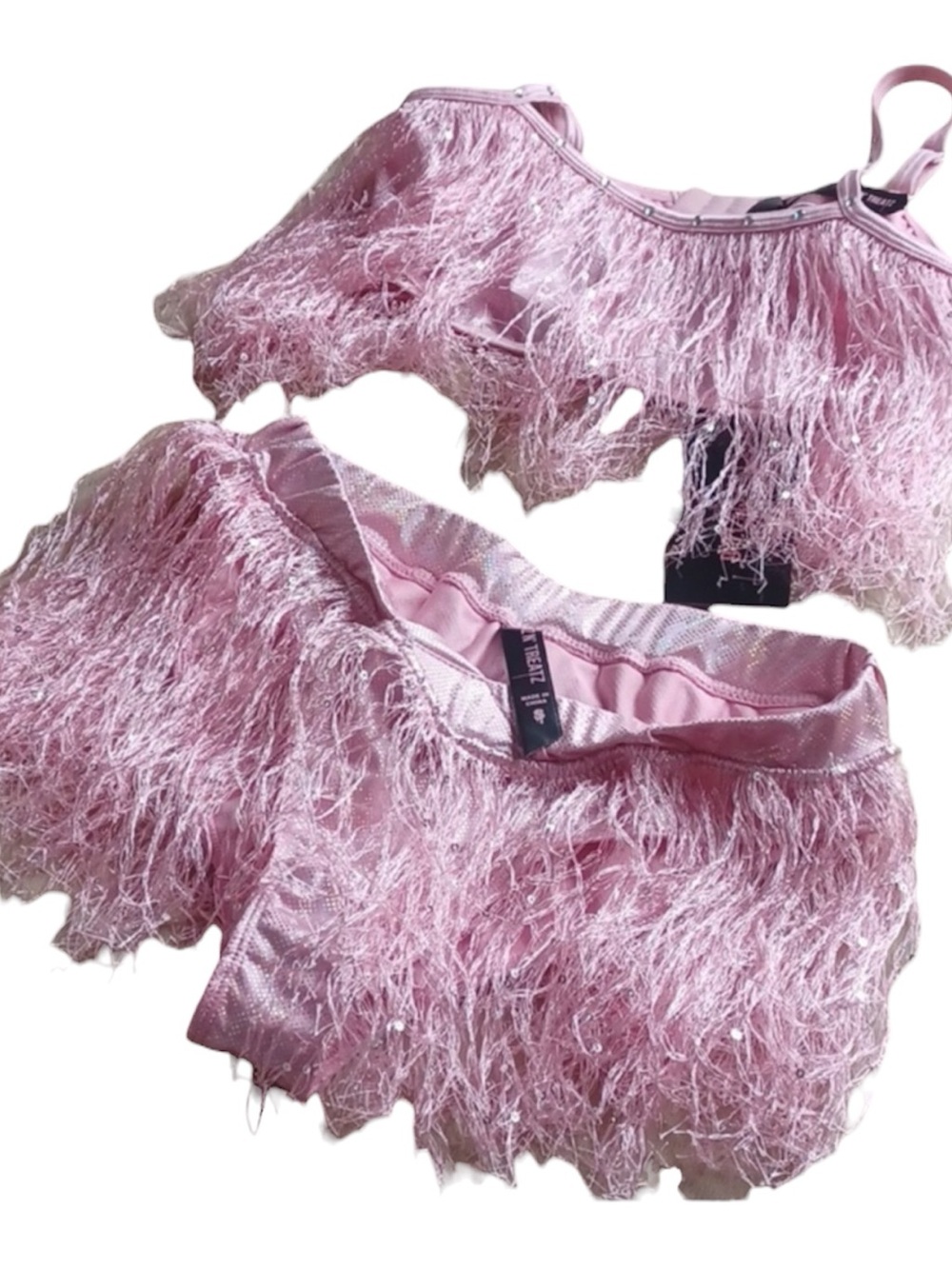 Pink Fringe Two-Piece Set